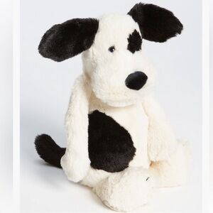 JELLYCAT Bashful Puppy Black & Cream Plush
